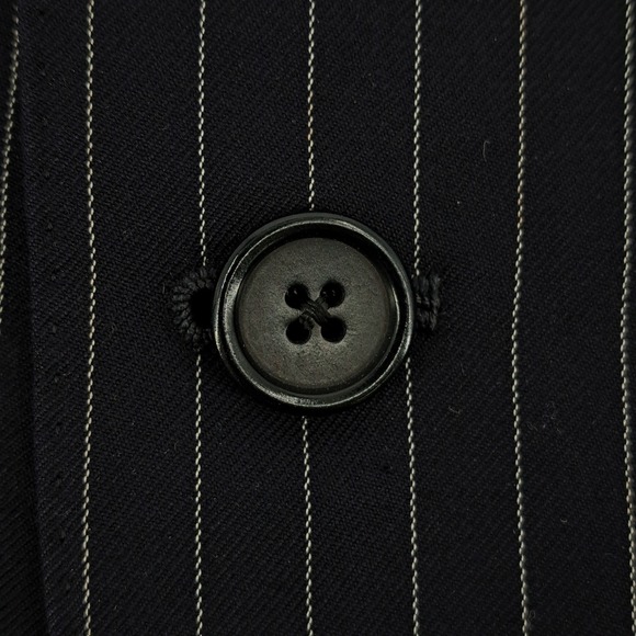 Leonard Logsdail Mens 38L Navy Blue Pinstripe 2 Piece Suit 31x31 Bespoke Style - Picture 6 of 16